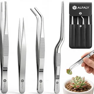 Photo of 4pcs Garden Tweezers Set for Succulent, Bonsai & Cactus Gardening