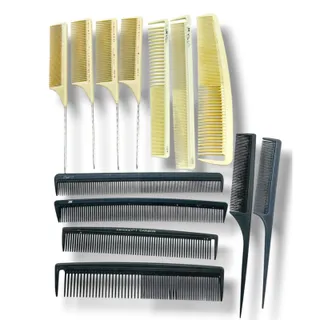 Photo of Lot of 13 Vintage Salon Combs Assorted Carbon Silk Cricket Diane JW Sam Villa