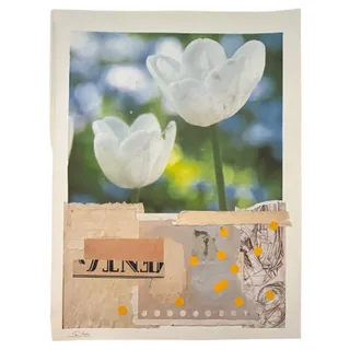 Photo of Original Mixed Media Modern Art Collage "Memoriter" 10x13" Signed
