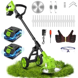 Photo of Weed Wacker Battery Powered with Wheel, Electric Weed Eater Cordless