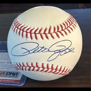 Photo of Baseball signed by Pete Rose comes with certificate of authenticity from PSA