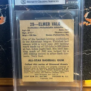 Photo of 1949 Ultra Rare Leaf Card #29 Elmer Valo OF