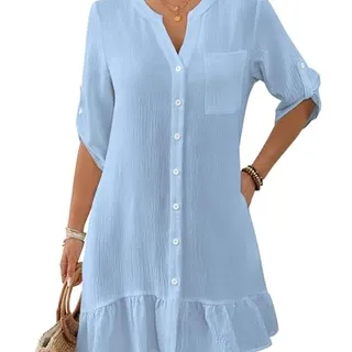 Photo of Swimsuit Coverup Button Down. Several colors