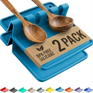 Photo of Silicone Spoon Rest for Stove Top with Drip Pad (Two Pack)