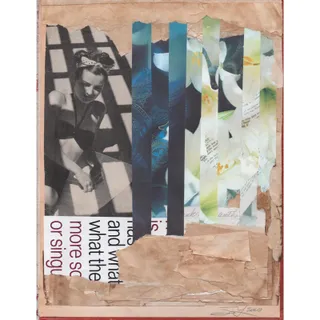 Photo of Original Mixed Media Modern Art Collage "Factive" 8.5x11.25" Signed