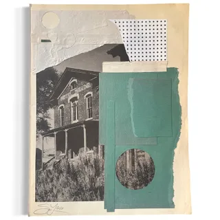 Photo of Original Mixed Media Modern Art Collage "Personalty" 9.5x12.5" Signed