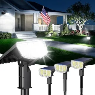 Photo of Solar Spot Lights Outdoor Waterproof, 4 Pack, Cool White