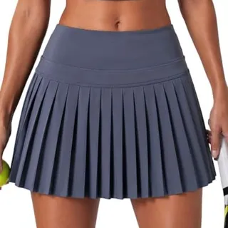 Photo of Pleated Tennis Skirt Pockets Shorts High Waisted