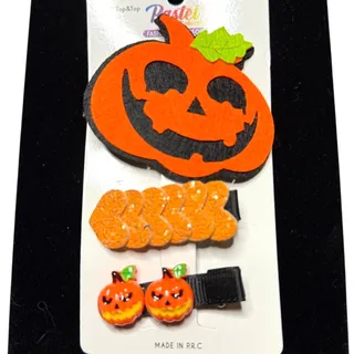 Photo of Pumpkin Halloween Hair Accessory NWT 3PC