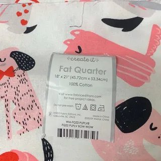 Photo of New Create It 18"X21" Valentine Puppy Dog Cotton Fat Quarter FQ Quilting Fabric