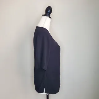 Photo of Monrow Black Crepe Blouse Scoopneck Medium