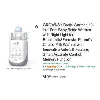 Photo of Bottle Warmer, 10-in-1 Night Light Auto-Lift, Memory Function