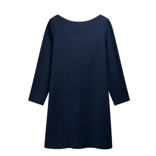 Photo of Theory Kamillina Navy Boatneck Virgin Wool Dress