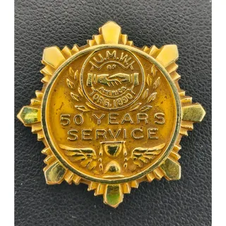 Photo of Vintage 14K Gold UMWA United Mine Workers 50 Years Service Pin 6.07g JWU Union