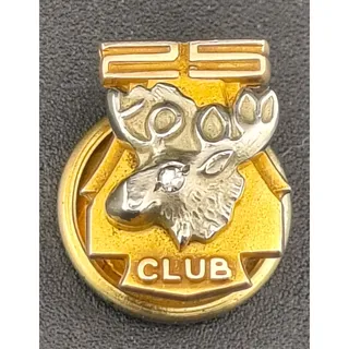 Photo of Vintage 10K Gold 2.97g Diamond Loyal Order of Moose 25 Club Lapel Pin Screwback
