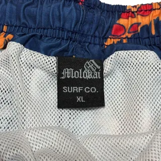 Photo of Molokai Surf Co Pizza Board Shorts Swim Trunks Blue XL