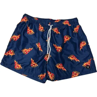 Photo of Molokai Surf Co Pizza Board Shorts Swim Trunks Blue XL