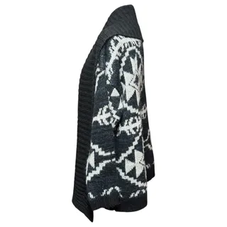 Photo of Lane Bryant Open Front Shawl Collar Cardigan Sweater Aztec Black Gray Blue 14/16