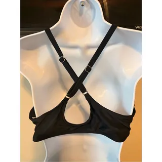 Photo of CUPSHE Black Bikini Set High Waisted Tie Front Swimwear Size XL