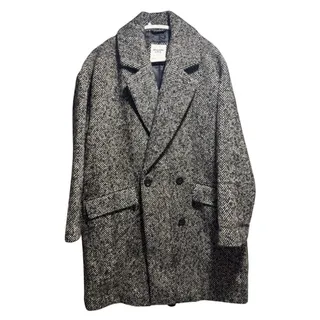 Photo of Abercrombie & Fitch Trending, Dad Herringbone Tweed Coat Black & White M 8 10 EUC