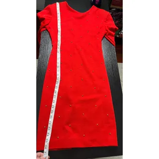 Photo of Vintage M. J. Carroll Red Studded Bodycon Mini Dress with V-back