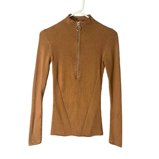 Photo of Copied - H&M Dusty Rose Ribbed Long Sleeve Half Zip Pullover Knit Sweater Women Sz XS