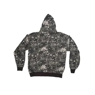 Photo of ASSHOLES LIVE FOREVER Black & White Tropical Floral Hoodie Sweatshirt Size XL