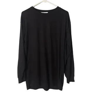 Photo of ReVamped Black Oversized Long Sleeve Basic Simple Casual T-shirt Women Sz XS