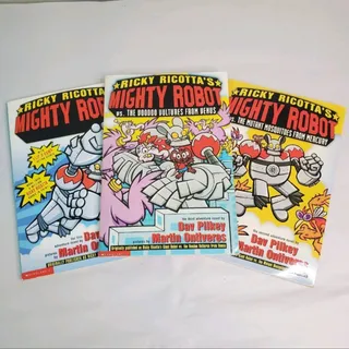 Photo of Lot of 3 Ricky Ricotta's Mighty Robot Books (1-3) Dav Pilkey & M. Ontiveros READ
