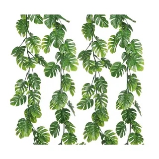 Photo of 4Pcs Artificial Monstera Leaves Vines, 5.9FT Fake Hanging Plant Ivy Faux Tropica