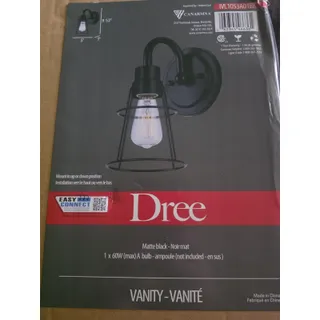 Photo of New Canarm Dree 1-Light Matte Black Cage Wall Sconce