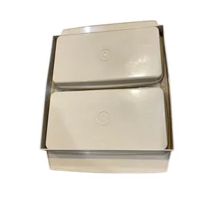 Photo of 70's Tupperware Covered Deviled Egg Container, Vintage Almond, parts 722, 723