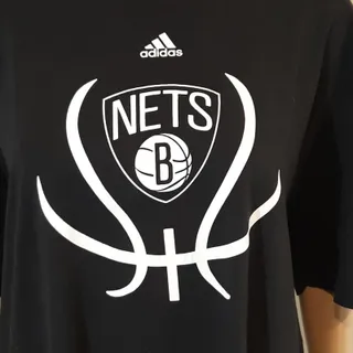 Photo of Adidas Brooklyn Nets T-Shirt Men’s XL Black Basketball Logo Cotton Feb 2012