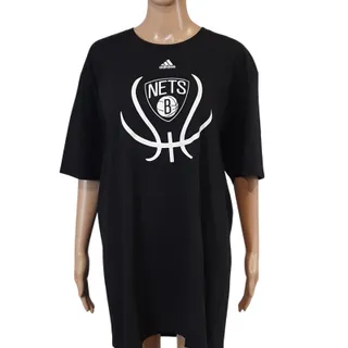 Photo of Adidas Brooklyn Nets T-Shirt Men’s XL Black Basketball Logo Cotton Feb 2012
