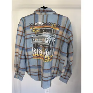 Photo of Ford Bronco Plaid Flannel Shirt Jacket Small Official Licensed Product Retro