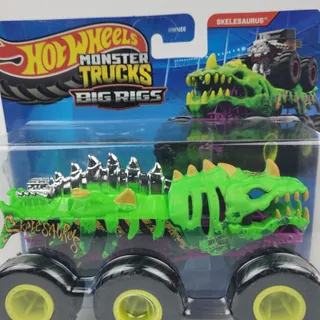Photo of 2026 Hot Wheels Monster Trucks Big Rigs Skelesaurus 1:64 Diecast Tow Truck