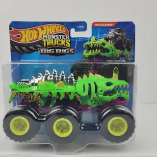 Photo of 2026 Hot Wheels Monster Trucks Big Rigs Skelesaurus 1:64 Diecast Tow Truck
