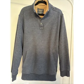 Photo of GH Bass & Co Blue Sweater Fleece Sherpa Lined Collar Pullover Henley XL