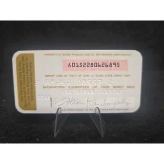 Photo of 1970's SEARS Store Credit Card Signed by Mathmetician Tatsuji Kambayshi