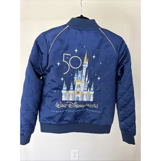 Photo of Disney World 50th Anniversary Mickey Satin Bomber Jacket Women XS NWT Parks