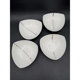 Photo of Set of 4 Red Vanilla Odett Platinum Triangle Soup Bowls 16 oz 7.75"