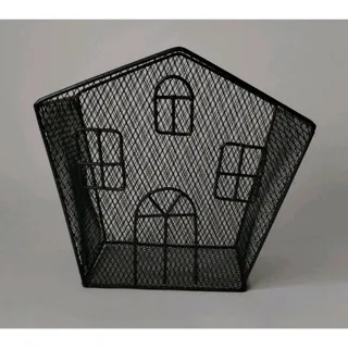 Photo of Black Wired Mesh Waste Basket - Office Classroom Bathroom 9" Tall