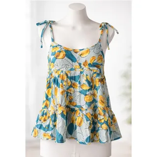 Photo of Mine Anthropologie Floral Tie Strap Tiered Babydoll Tank Top Size Small NWOT