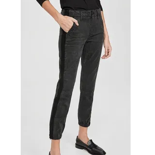 Photo of PAIGE Mayslie Jogger Jeans Gray Velvet Black Side Stripe Ankle Zip Size 27