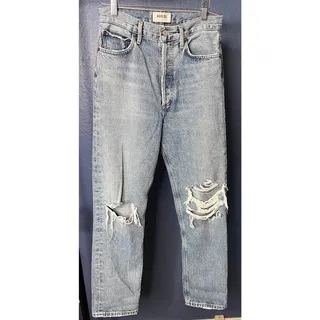 Photo of AGOLDE 90s Pinch Waist Jeans Distress Straight Leg Button Fly Organic Cotton 26
