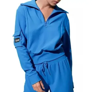 Photo of EleVen by Venus Williams Hot Shot Half Zip Arctic Blue Rib Sweatshirt Medium NWT