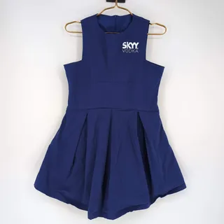 Photo of Skyy Vodka Blue Womens Cocktail Party Mini Dress Pleated Skirt - Size M - GUC