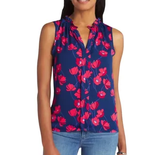 Photo of 41Hawthorn (SP) Orlee Mixed Material Sleeveless Top - Stitch Fix Floral Blouse