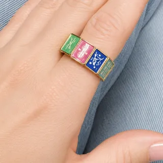 Photo of Mahjong Multi Tile Stretch Ring | Colorful Tile