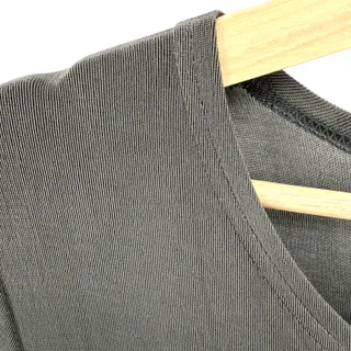 Photo of Vintage 90s Double D Ranch Warm Grey Ribbed Stretch Maxi Dress